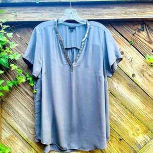 Torrid Grey V-neck Blouse
